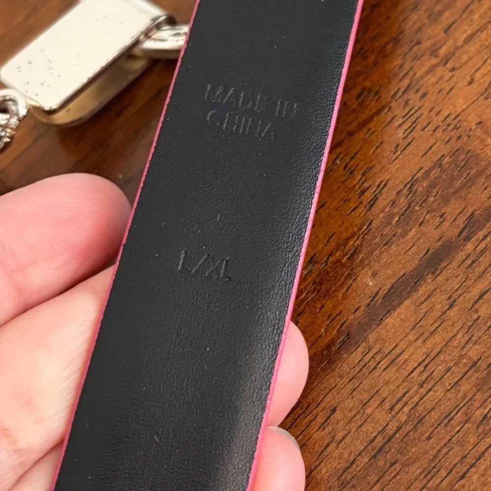 Lauren Ralph Lauren‎ Women's Pink Italian Leather Belt Vtg Size L/XL